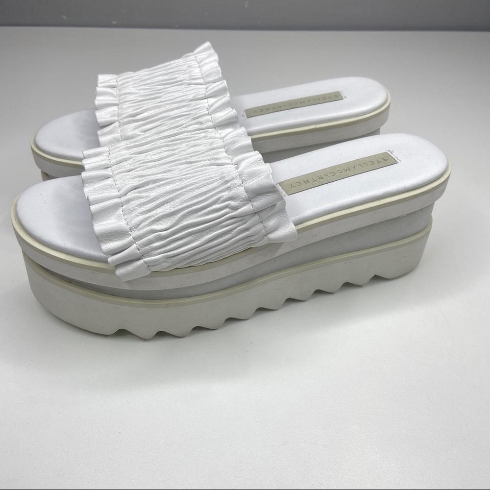 Stella McCartney white Leather slip on platform sandal